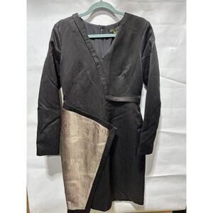 Catherine Malandrino Color Block Sheath Dress Women's Size 6 Gold & Black